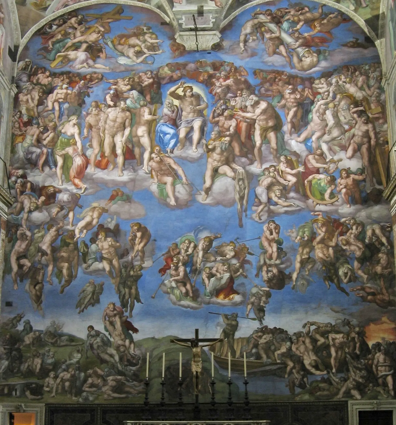 Capela Sixtină, Judecata de Apoi, fresca lui Michelangelo. Sursa foto: commonswikimedia.org